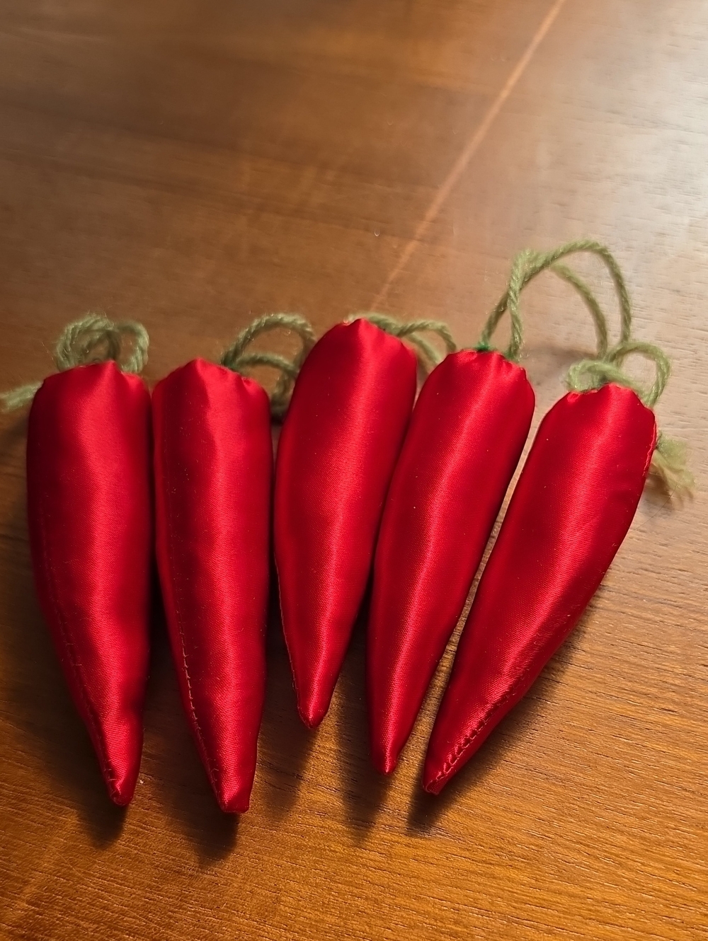 Decorative Red Satin Chili Pepper Ornaments - Home Accents